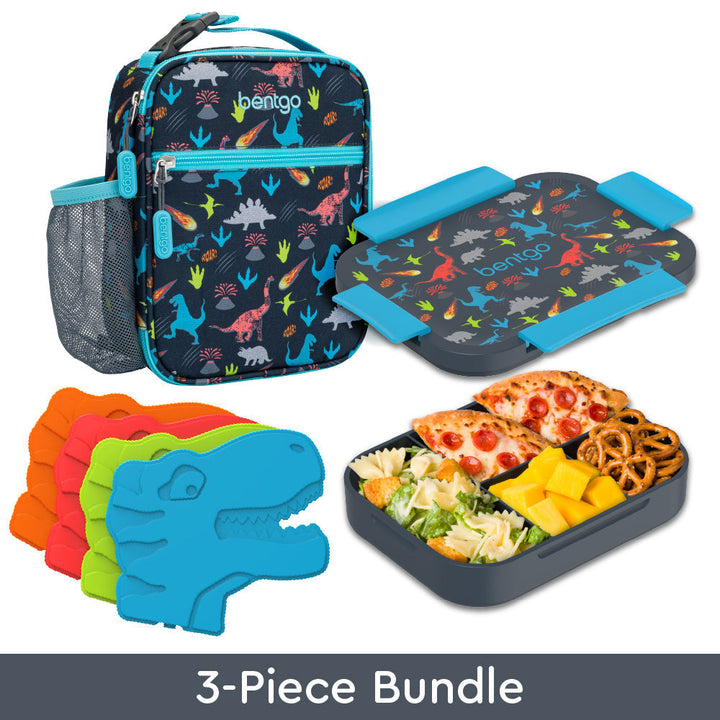 Bentgo Kids Snap & Go Lunch Box, Insulated Lunch Tote, & Ice Packs M9