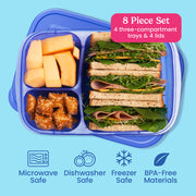 Bentgo Easyboxes 3-Compartment Food Containers 8-Piece Set