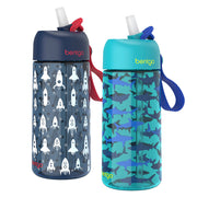 Bentgo Kids Prints Water Bottle (2-Pack) - Rocket/Shark