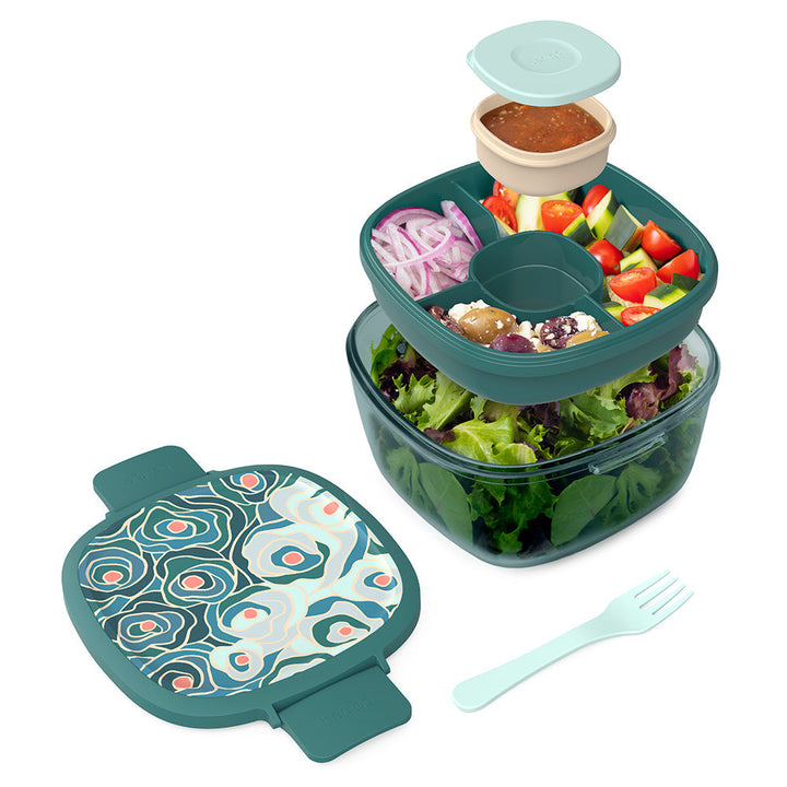 Bentgo Glass Prints All-in-One Salad Container E6