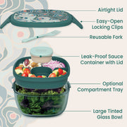 Bentgo Glass Prints All-in-One Salad Container