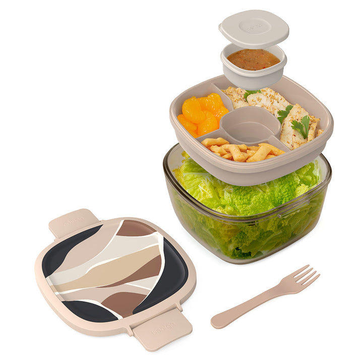 Bentgo Glass Prints All-in-One Salad Container W5