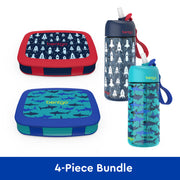 Bentgo Kids Prints Lunch Boxes & Water Bottles - Rocket/Shark